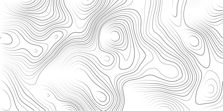 Abstract topographic map lines on white background for design and texture