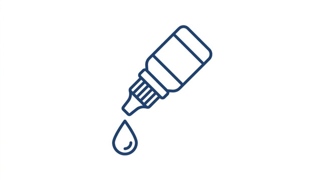 Eye Drop Bottle With Falling Drop Icon.
