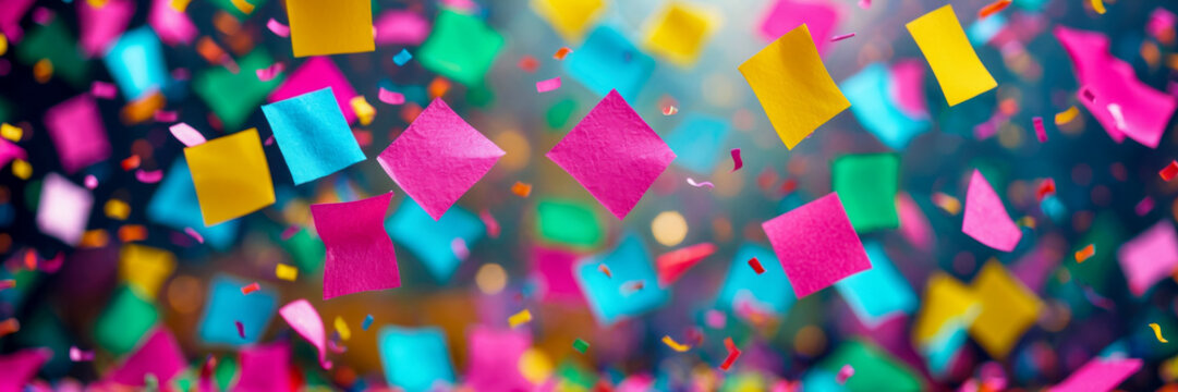 Birthday wallpaper with copy space for text celebration confetti fireworks background AI Generative