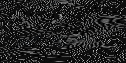 Topographic map contour lines on black background with topographic elevation geography cartography abstract background minimalist topography geometric technical physical navigation © MOHAMAD