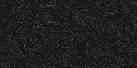 Abstract topographic map contour lines pattern on black background with topography abstract elevation cartography geometric minimalist background geological landscape structure geography © MOHAMAD