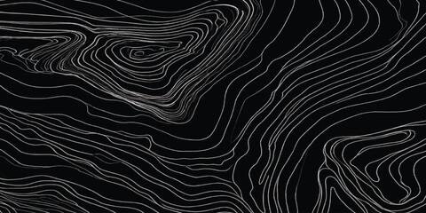 Black and white topographic map abstract contour line design with topography abstract cartography elevation geography background geological landscape navigation geometry structure artistic © MOHAMAD