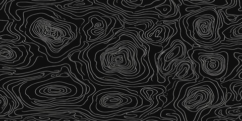 Abstract topographic contour line map pattern on dark background with topography abstract cartography elevation geography background geological landscape navigation geometry structure © MOHAMAD