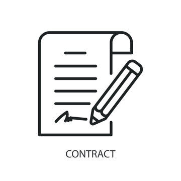 Contract thin line vector icons.