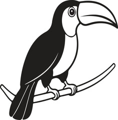Fototapeta premium Colorful Cartoon Parrot Vector Illustration Tropical Bird Mascot with Feather Wings Beak Wildlife Nature Icon Logo Design Isolated on White Background
