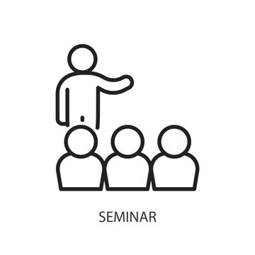 Seminar thin line vector icons.