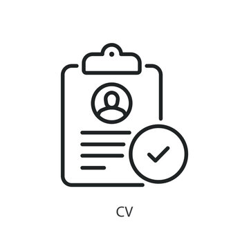CV thin line vector icons.