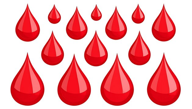 Pixel art red blood drops pattern, medical healthcare concept, health and science graphic element