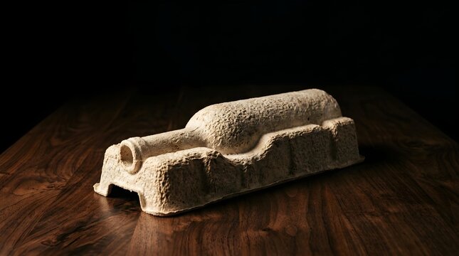 Mycelium wine bottle shipper table variant 2 natural healthy concept for modern lifestyle style