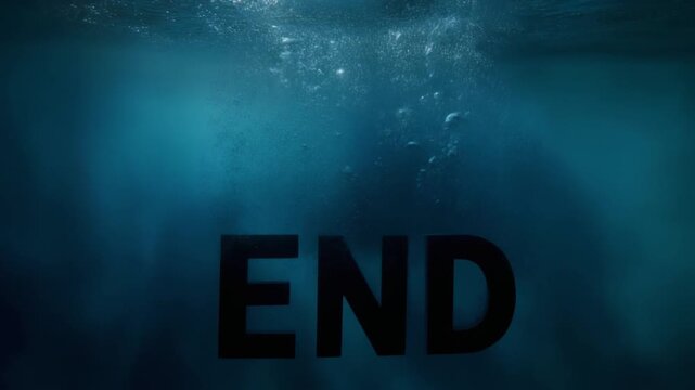 深い水底へ沈んでいくENDテキスト 喪失や終わりのコンセプト