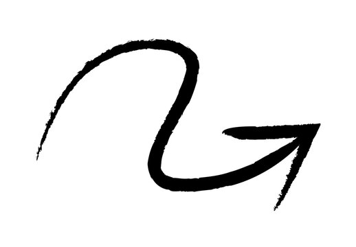 Black Squiggly Arrow Sketch Icon
