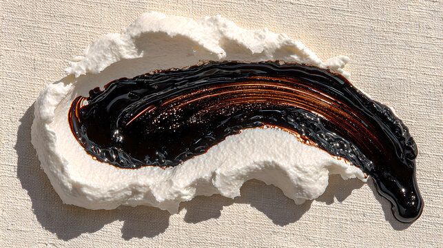 overpainting. A pure white canvas with a single black ink stain spreading organically at the edges. wellbeing guides.