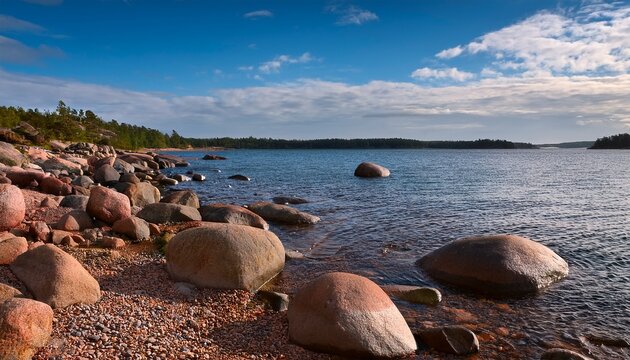 Rocky Beach And Sea Jakobstad Pietarsaari Finland