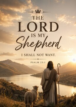 The Lord Is My Shepherd Psalm 23 1 Bible Verse Christian Inspirational Landscape
