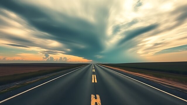 A symbolic fork in the road with two diverging paths under a dramatic sky, representing choices.