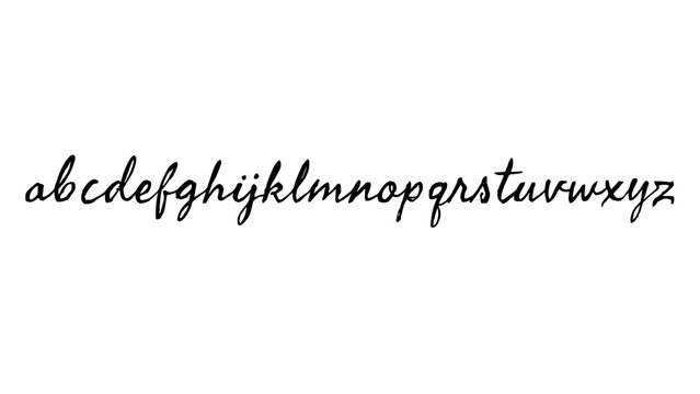Alphabet Handwritten Vector Letters Displayed in a Clean White Background, Cursive Style Design for Educational and Creative Conce