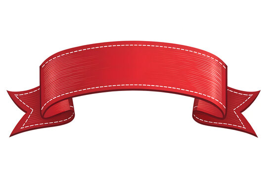 Red Ribbon Banner, Vintage Red Award Ribbon, Curved Red Banner Graphic, Red Celebration Ribbon, Elegant Red Scroll Banner