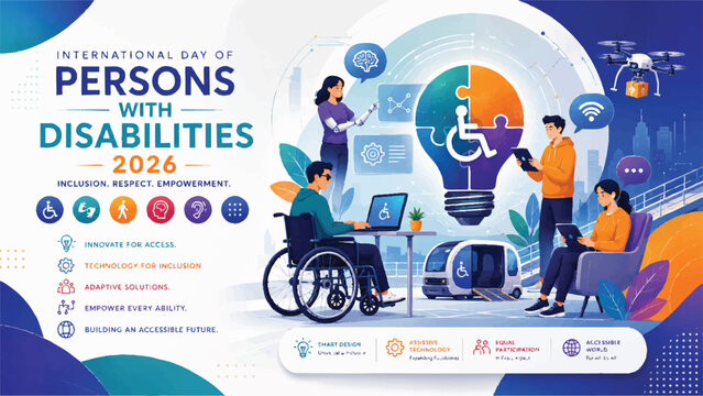 Persons with disabilities 2026 inclusive design concept poster layout