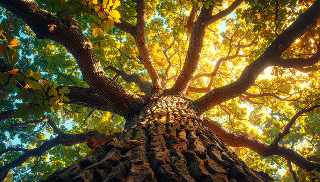 Large tree perspective upward