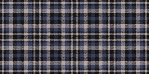Fototapeta premium Christmas tartan plaid styling combines a structured check grid with a woven fabric finish. Black tones shape a seamless textile design with festive textile character for decorative backgrounds.