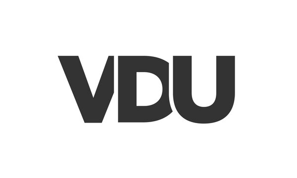 VDU logo design template with strong and modern bold text. Initial based vector logotype featuring simple and minimal typography. Trendy company identity.