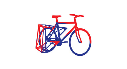 Fototapeta premium Colorful bicycle with red and blue.