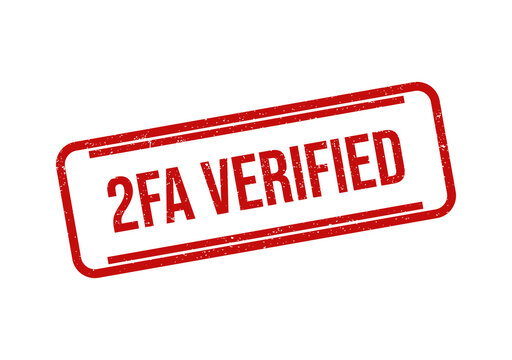 Red 2fa verified rubber stamp seal