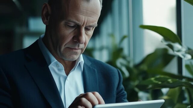 A professional male sitting at desk with laptop