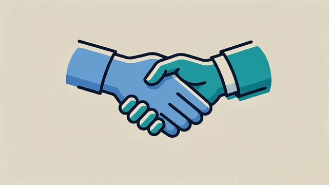Business Handshake Agreement Icon, Partnership and Collaboration Symbol, Simple Flat Vector Illustration Isolated