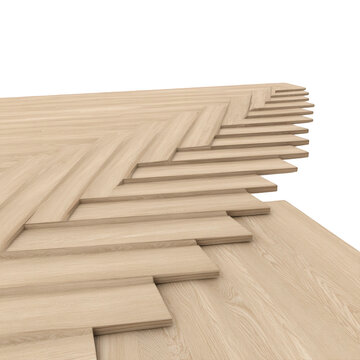 Stacked wooden parquet flooring in herringbone pattern graphic design isolated on a transparent background