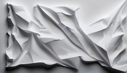 Obraz premium White Paper Wrinkled Background Or Texture And Gradients Shadow Horizontal Shape And Copy Space High Resolution