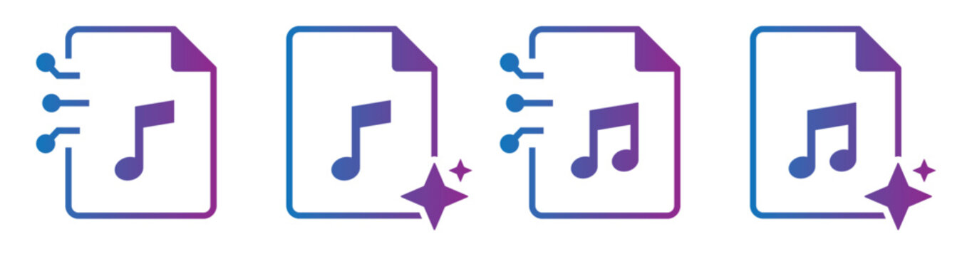 Ai mp3 music generate icon illustration