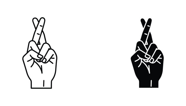 Hand Symbol Crossed Fingers
