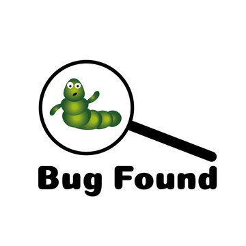 Bug Found Sticker | Funny Software Bug Detection IT Cartoon Icon