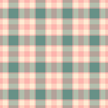 Baby textile pattern fabric, flannel texture check background. Messy seamless tartan vector plaid in pastel and light colors.