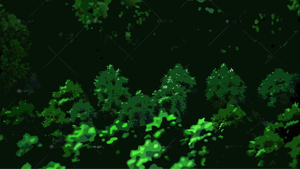 Abstract top down view of forest canopy and green vegetation graphic © Abeeha