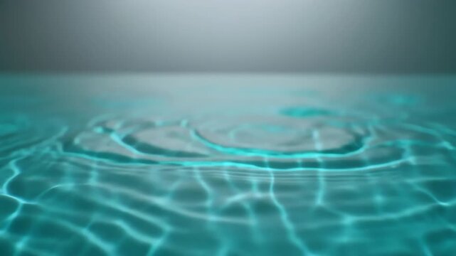 Calm turquoise water fills the frame, ripples catching pale light. A soft glow hovers over the horizon, illuminating the clear surface and revealing gentle depth and subtle aquatic patterns. subtlety