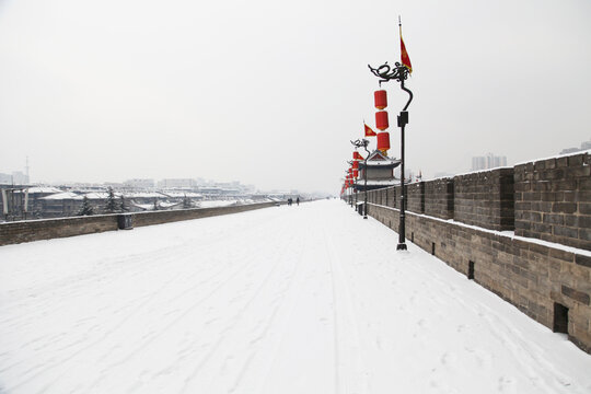Snowscape of Xi'an City Wall