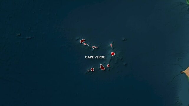 Cape Verde islands appear in motion on a vast blue ocean video clip