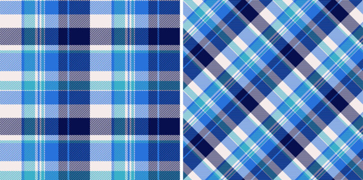 Seamless tartan plaid of fabric vector texture with a pattern textile background check. Set in space colors for wide grid paper.