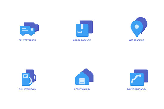 Logistics icons set for delivery
