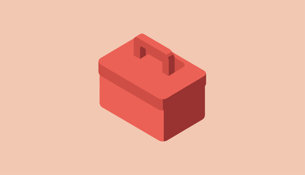 Red brick block object closeup.