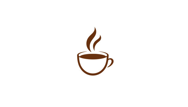 Steaming hot coffee cup icon.