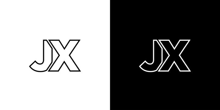 Letter J and X, JX logo design template. Minimal monogram initial based logotype.