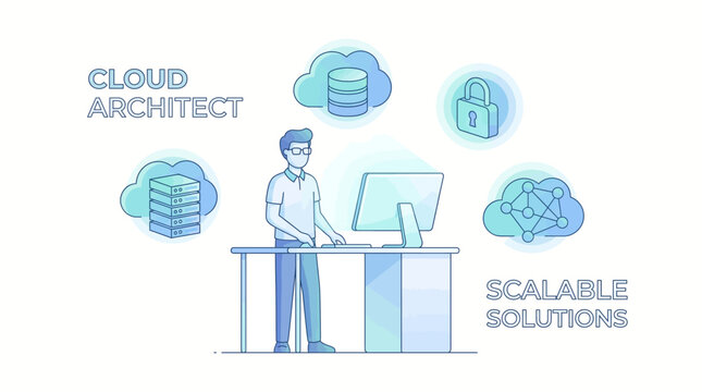 Cloud architect designing scalable solutions.