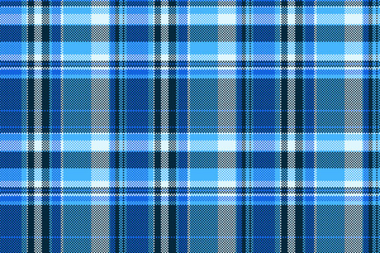 Large textile plaid vector, industry pattern check fabric. Conceptual seamless tartan texture background in dark and cyan colors.