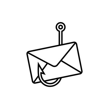 Cyber security icon representing email phishing attack and digital fraud protection