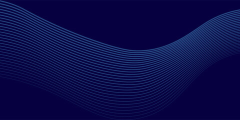 Fototapeta premium Abstract glowing wave lines on dark blue background. Dynamic wave pattern. Modern flowing wavy lines. Futuristic technology concept.