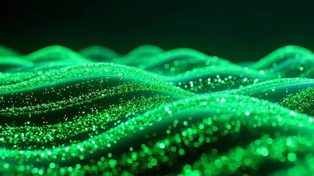 Flowing green light waves in dark void
