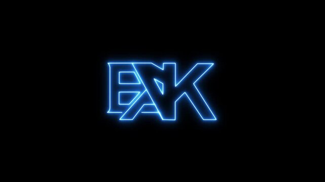 Futuristic glowing bank icon animation with neon outline, financial institution symbol, fintech technology, and 4K motion graphics overlay.
